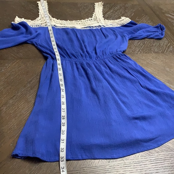 Entro Royal Blue cold shoulder blouson dress Size S - Picture 17 of 17